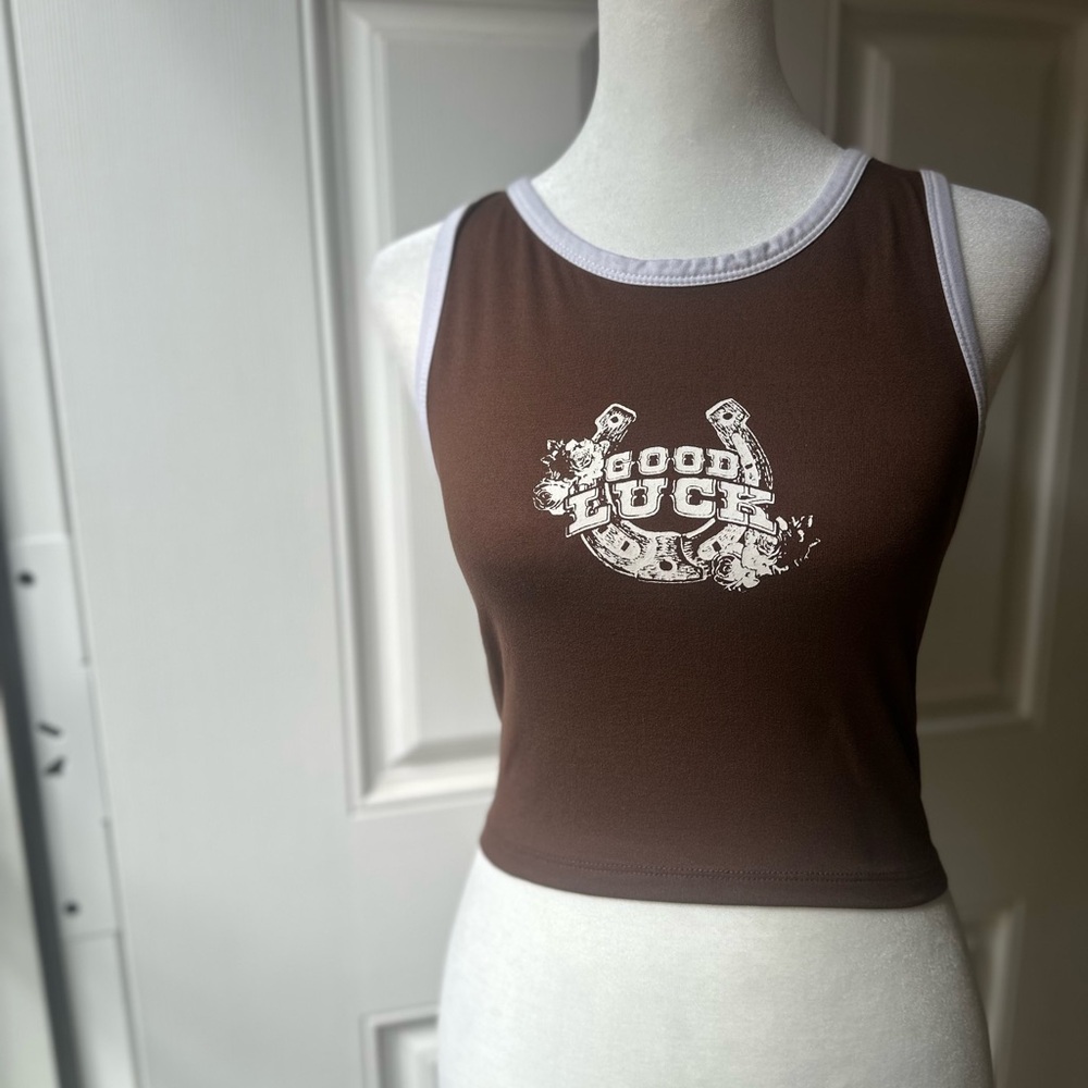Good Luck Brown Tank Top